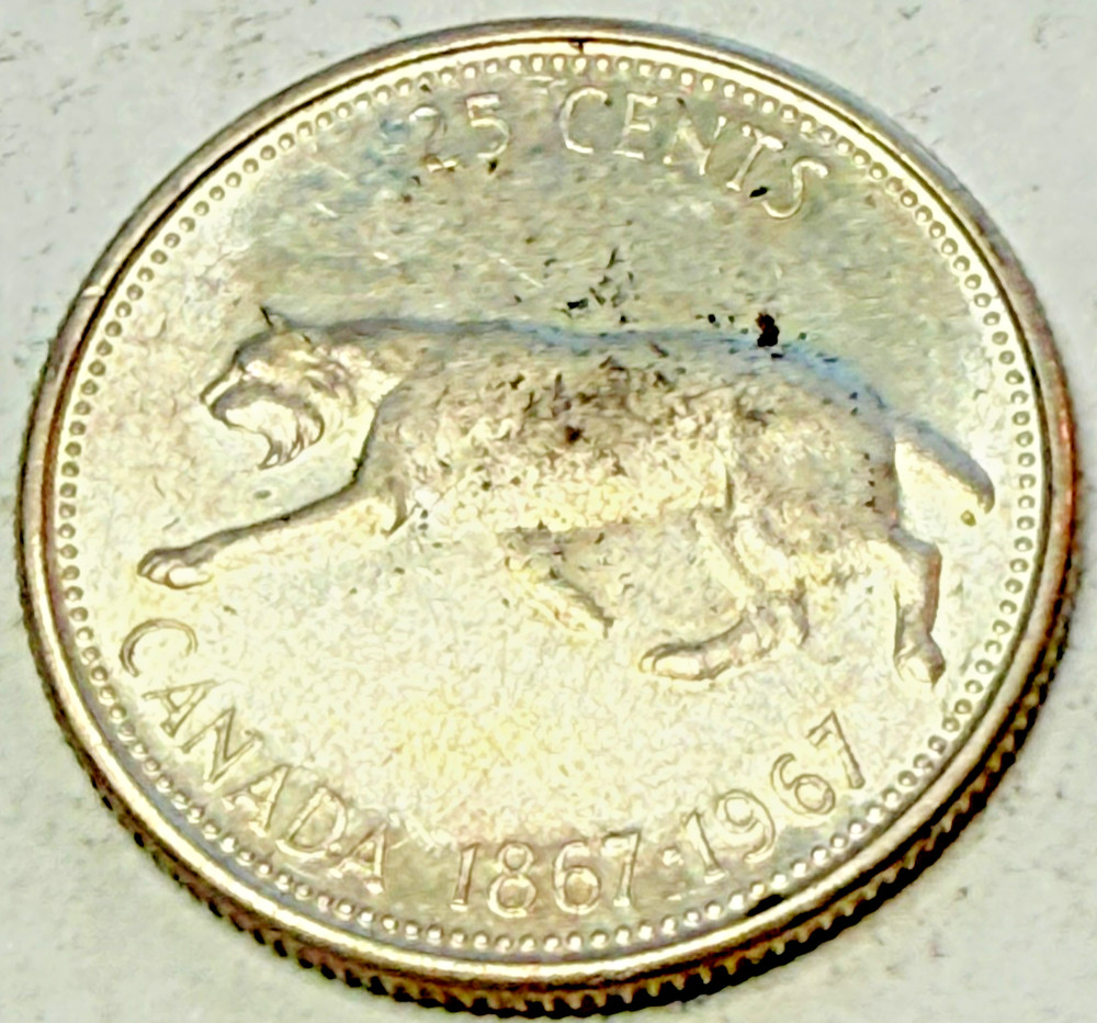 1867-1967 Canada Centennial Silver Quarter