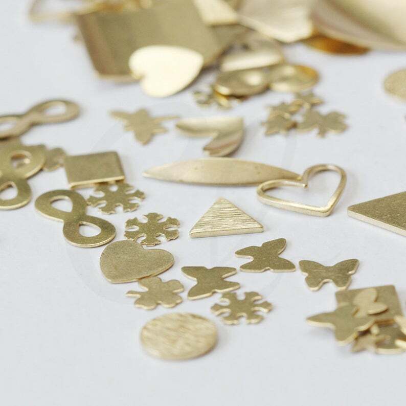 Solid Raw Brass No Hole Component-Butterfly-Dragonfly-Flower-Star (4527C-2)