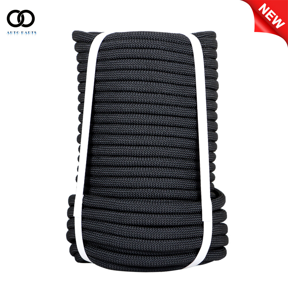 3/8" × 100' Polyest Rope  High Strong Pulling Braided Rope 3520Lbs Black