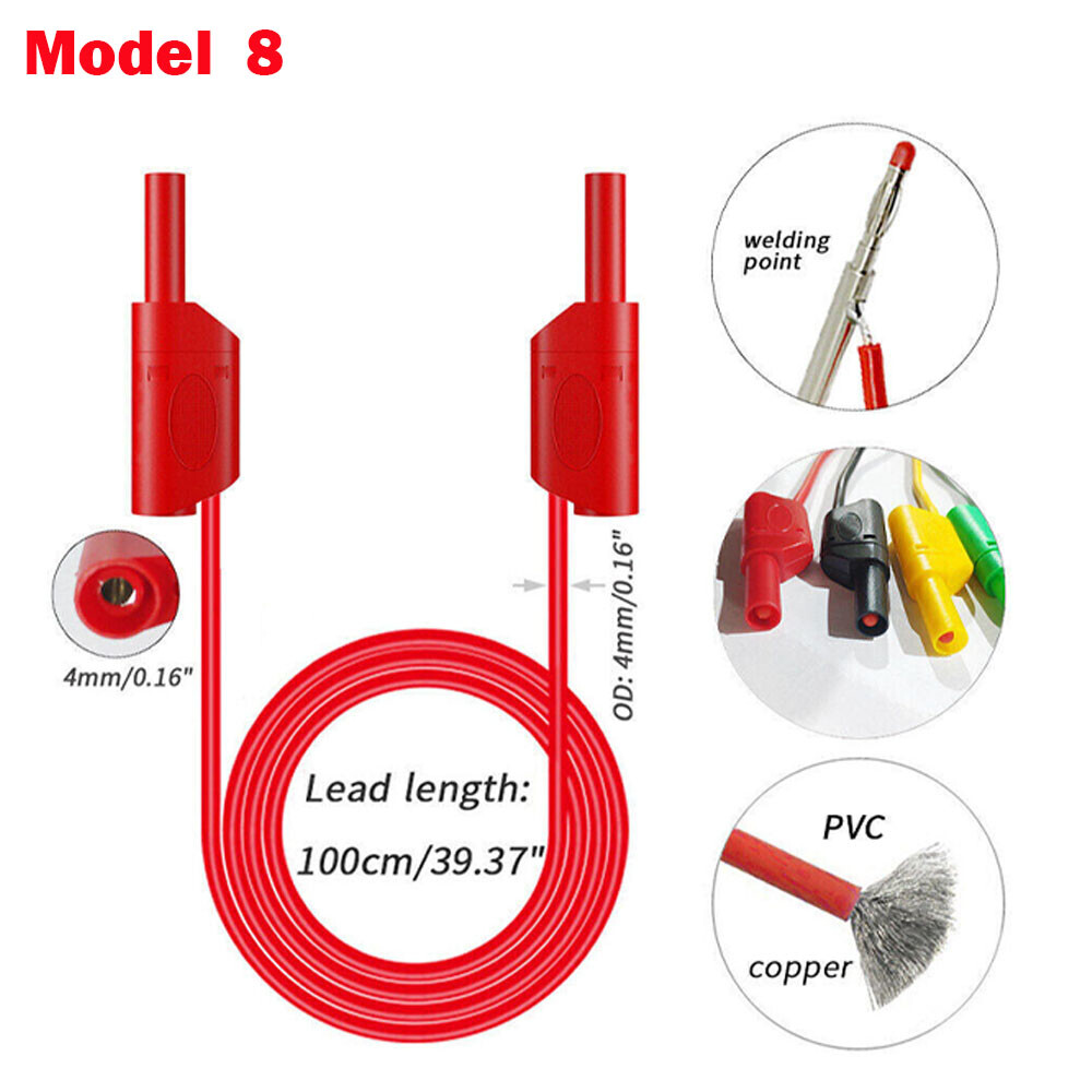 4mm 3.3FT Stackable Banana Plug Test Lead Wire Cable Alligator Clip NEW