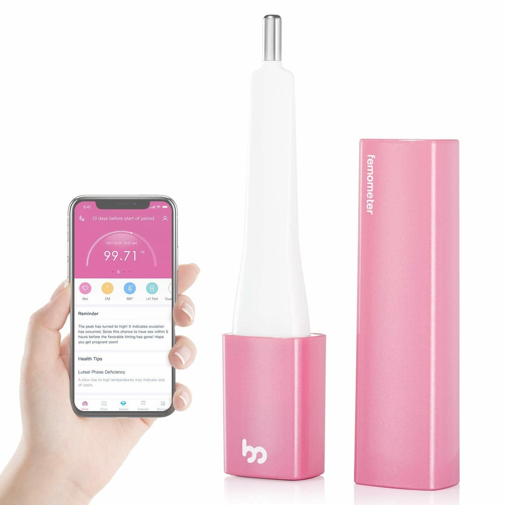 Basal Thermometer for Ovulation, Intelligent Quiet Bluetooth Thermometer Pink