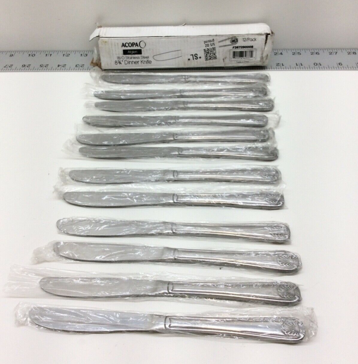 Acopa Atglen 18/0 Stainless Steel 8 3/4" Dinner Knife 12 Pack