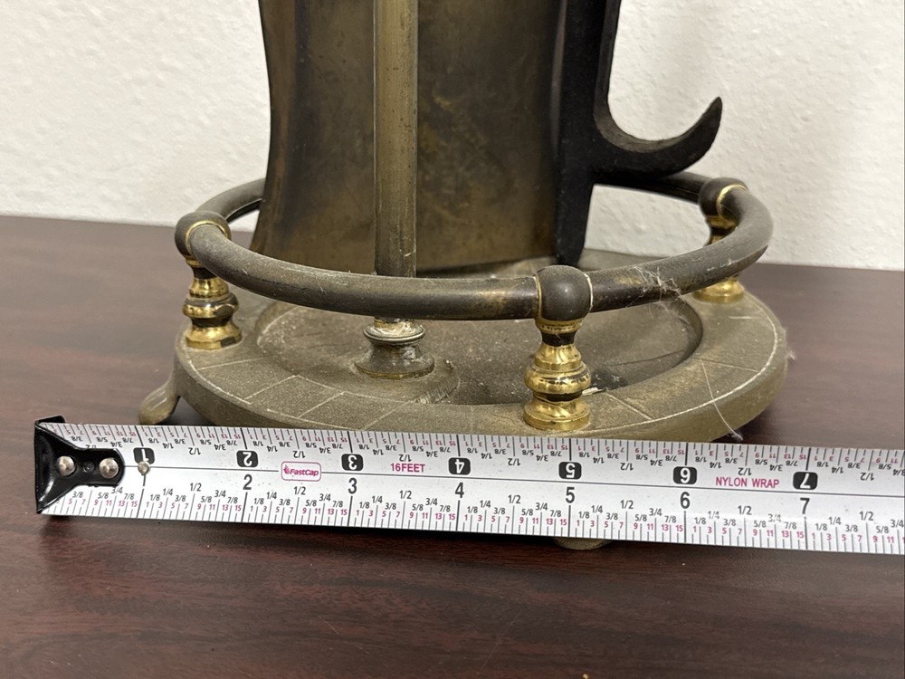 Vintage Solid Brass Fireplace Tool Set – Complete 4-Piece Hearth Set Nice Patina
