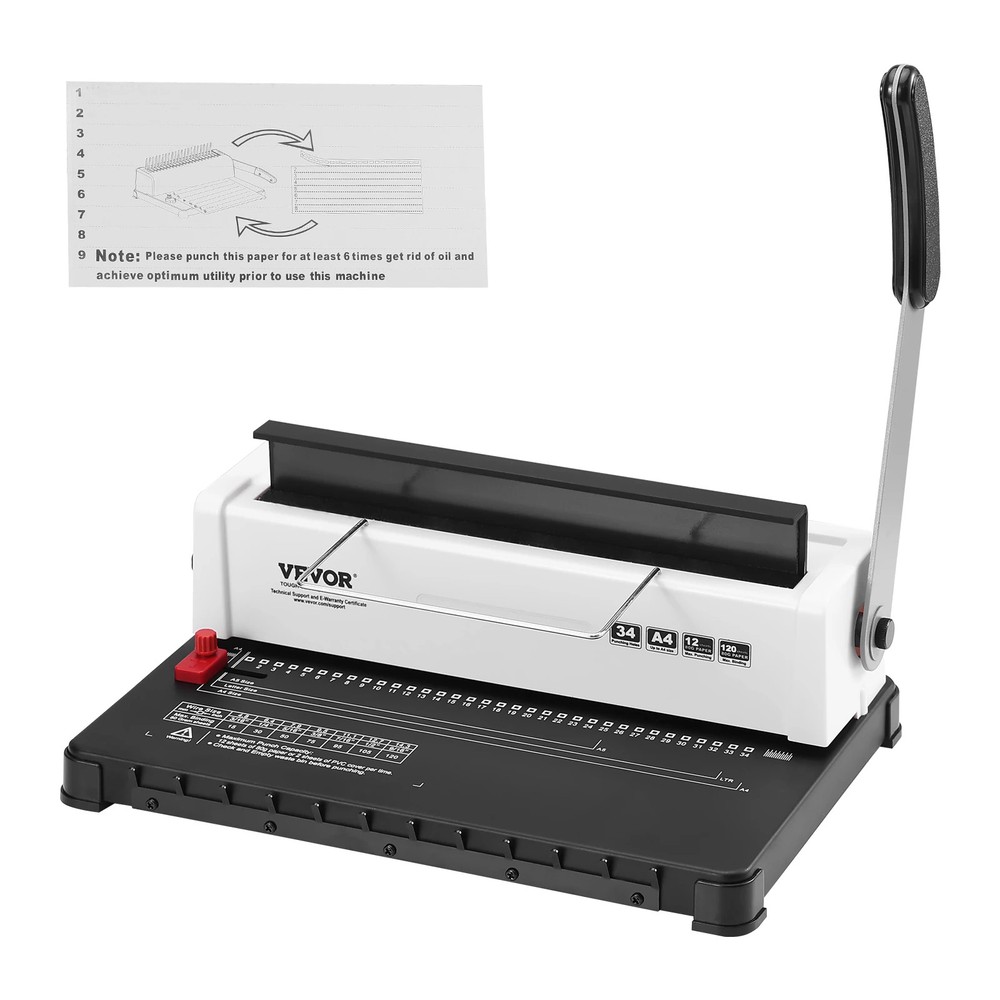 Coil Spiral Binding Machine Manual Book Maker Adjustable Coil Binding Spines
