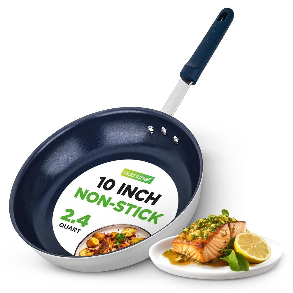 NutriChef 10" Medium Fry Pan Non-Stick PFOA Free 2.5mm Aluminum Induction Base