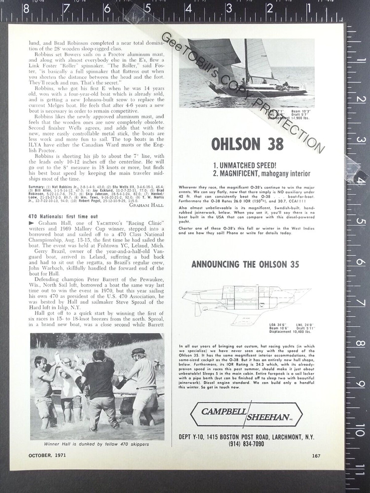 1971 ADVERTISEMENT for Ohlson 35 38 sail yacht boat
