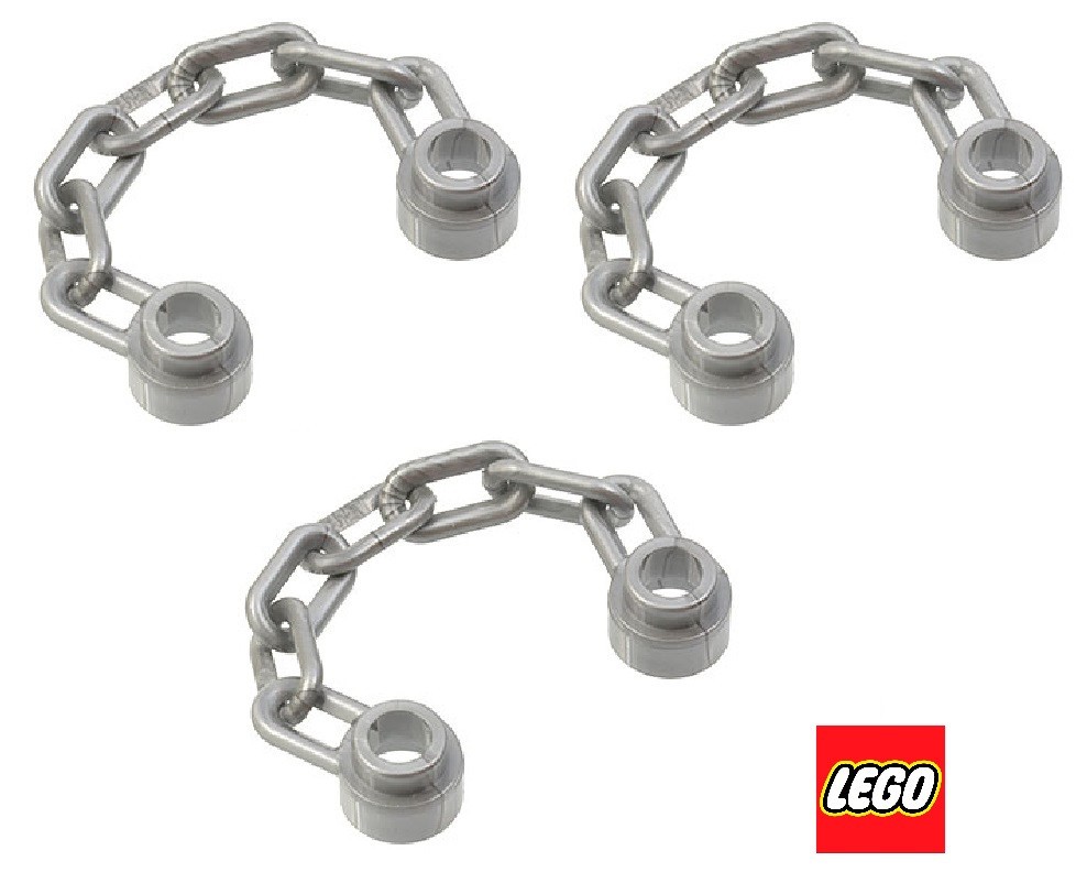 ☀️LEGO Minifigure 5 Link FLAT SILVER Chains x3