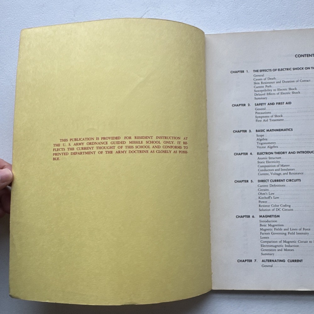 1960 Basic Electricity Info Workbook Ordnance Guided Missile School M5844