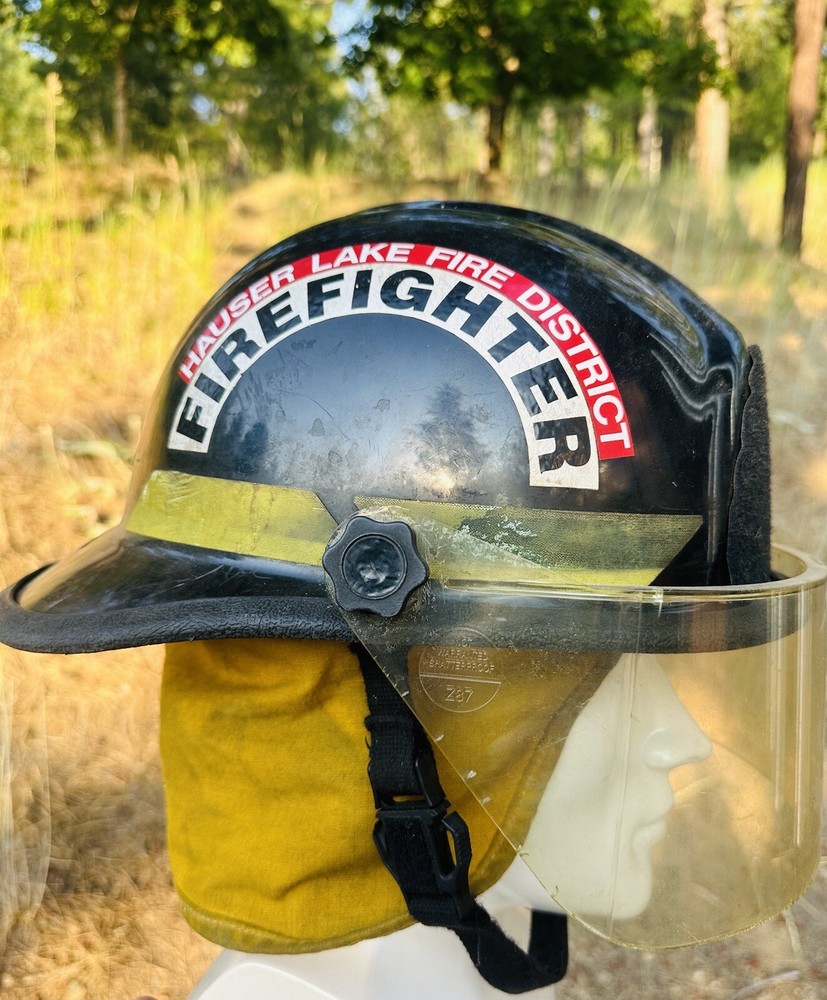 Bullard FIRE FIGHTER HELMET with Faceshield & Neck Protector & Chin Strap
