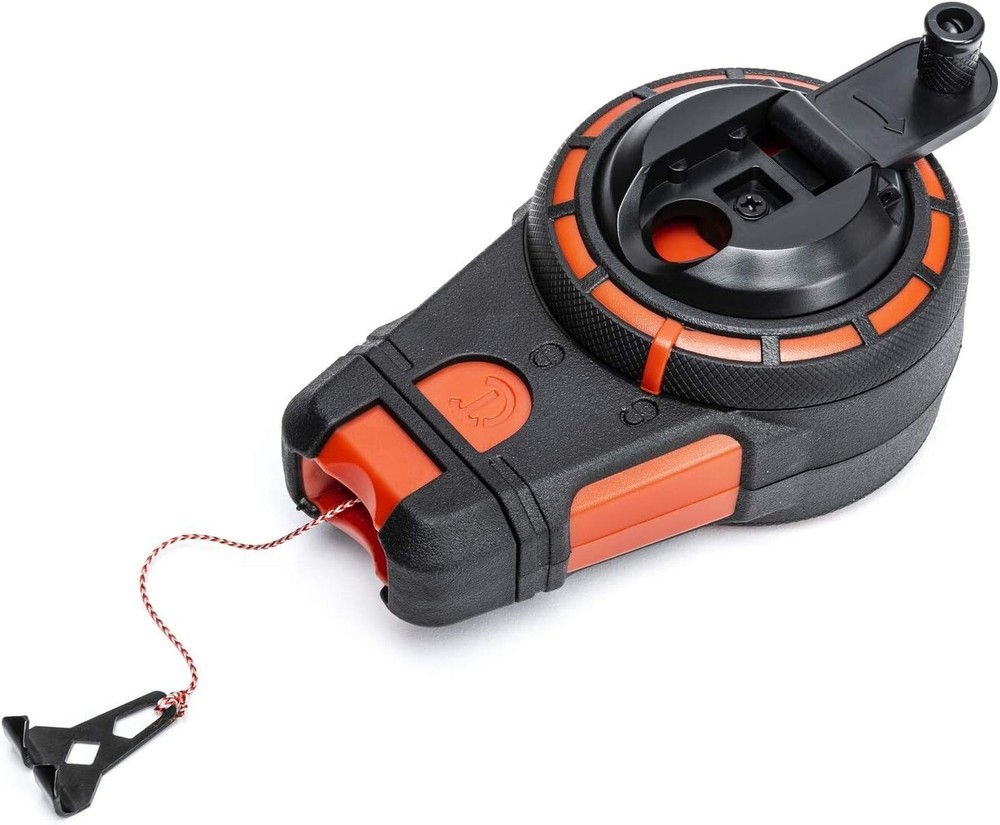 Durable Crescent Chalk Reel 100' with HardMark Blue Chalk - Quick Refill System