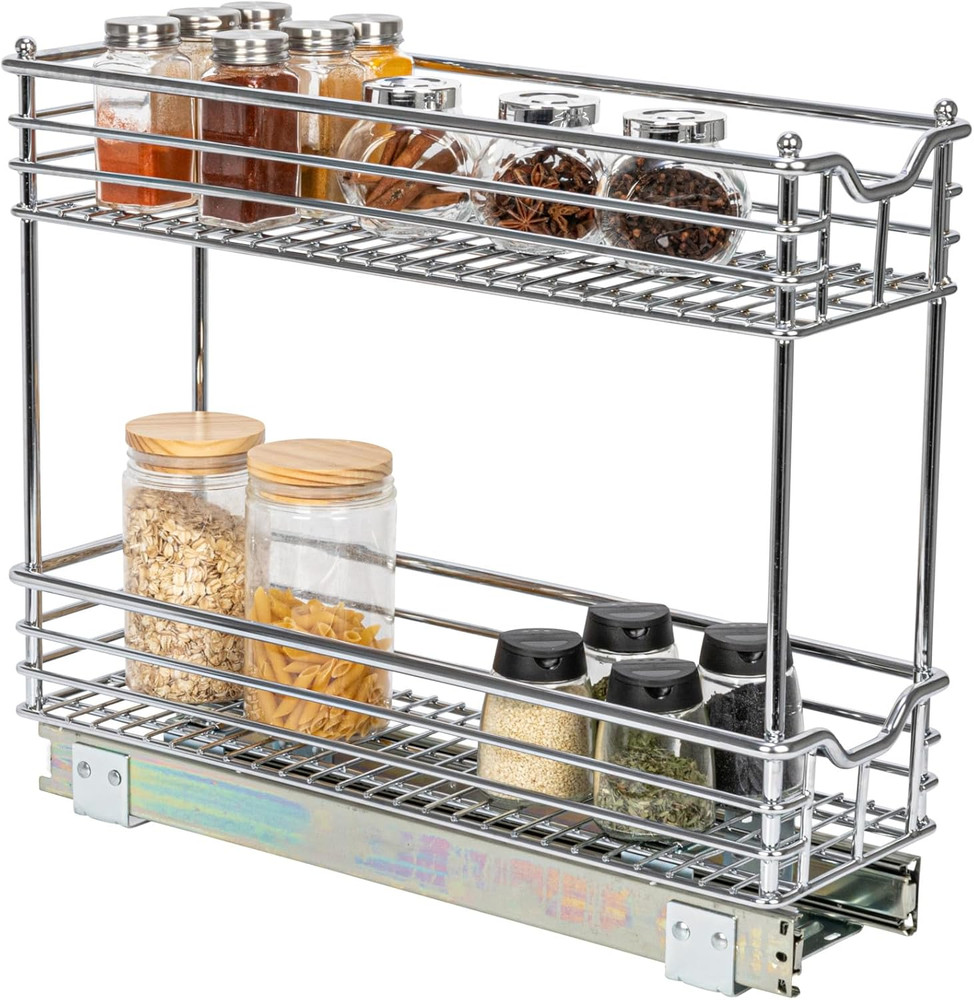 Glidez Multipurpose Chrome-Plated Steel Pull-Out/Slide-Out Storage Organizer for