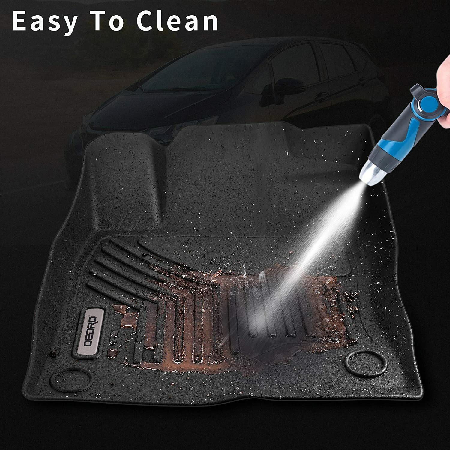 OEDRO Floor Mats for 2019-2024 Dodge Ram 1500 Crew Cab All Weather TPE Liners