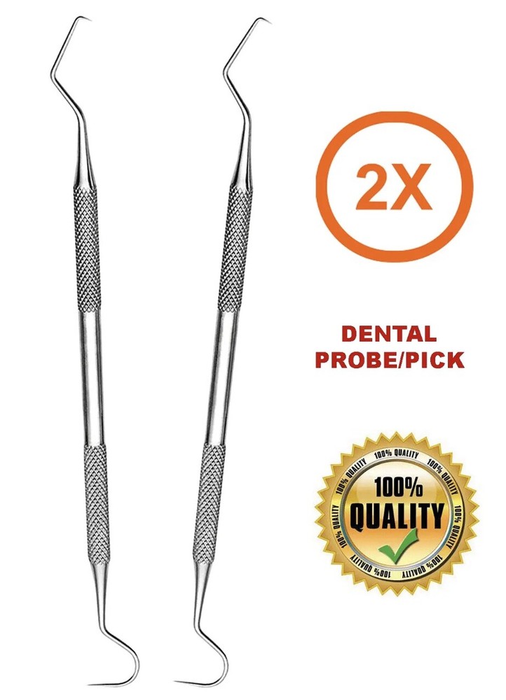 Dental Tooth Cleaning Dentist Scraper Pick Tool Calculus Plaque Floss Remover X2