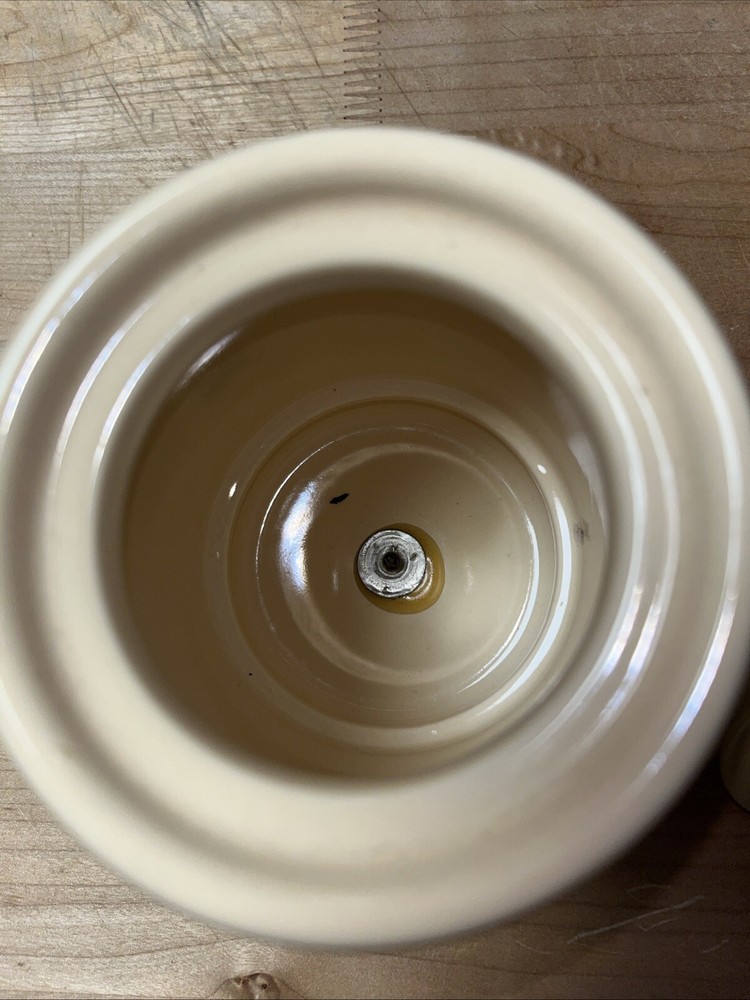 7”x4” stoneware candle jar/ empty/ with sealed lid