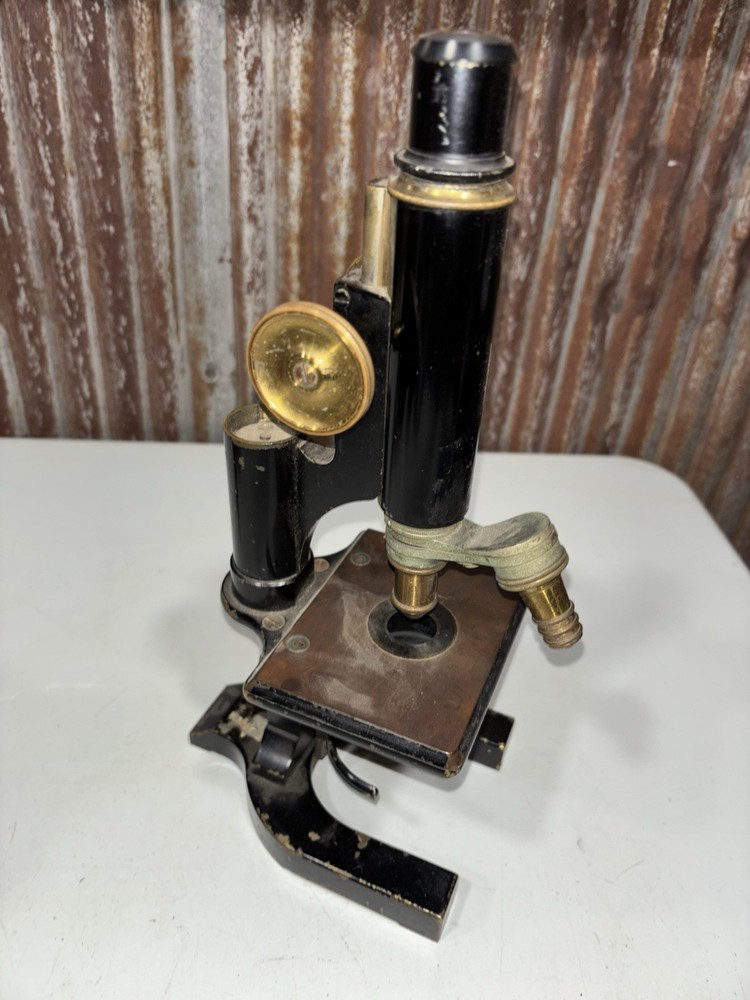 Antique American Professions Supply Scientific Instruments Microscope Brass Old