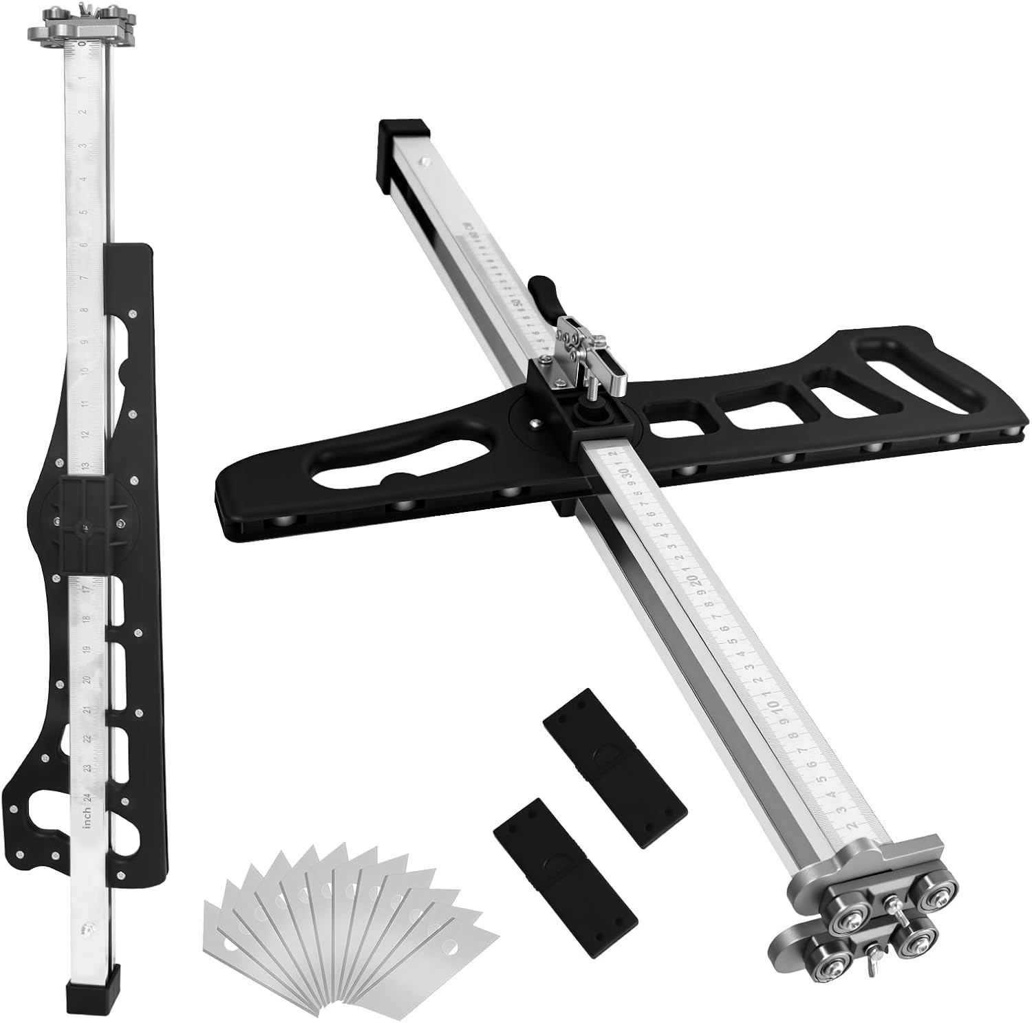 Foldable Drywall Cutting Tool, Hand Push Gypsum Drywall Cutter, 1.5 to 61cm B