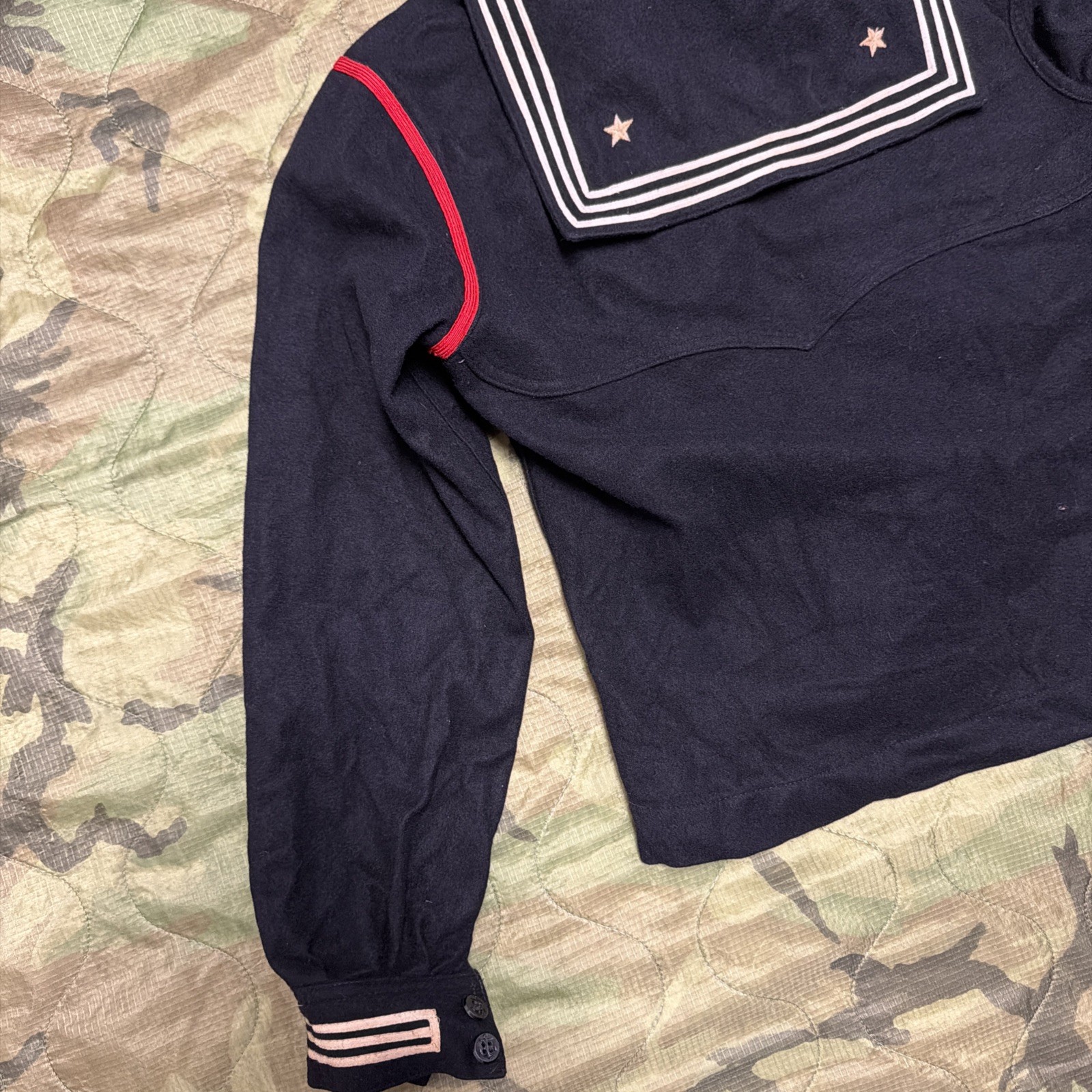 Vintage WW2 38S Navy Shirt Naval Clothing Factory Crackerjack Uniform Sailor K34