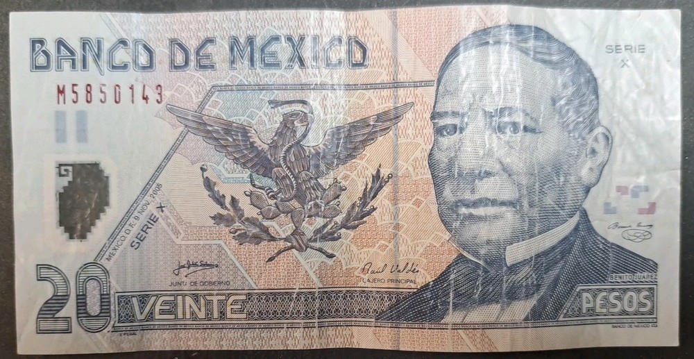 2005 Mexico 20 Pesos P116e, Serie X M5850143.