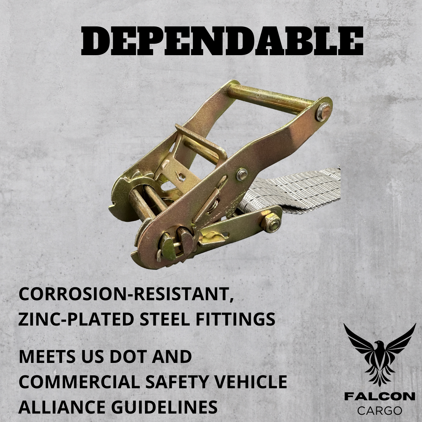 12PK Falcon Cargo 2" x 22' E-Track Ratchet Straps - 1460LB WLL - Heavy Duty