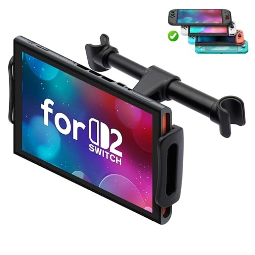 Car Headrest Mount Compatible with Switch 2 Model 2025/ Swith Black