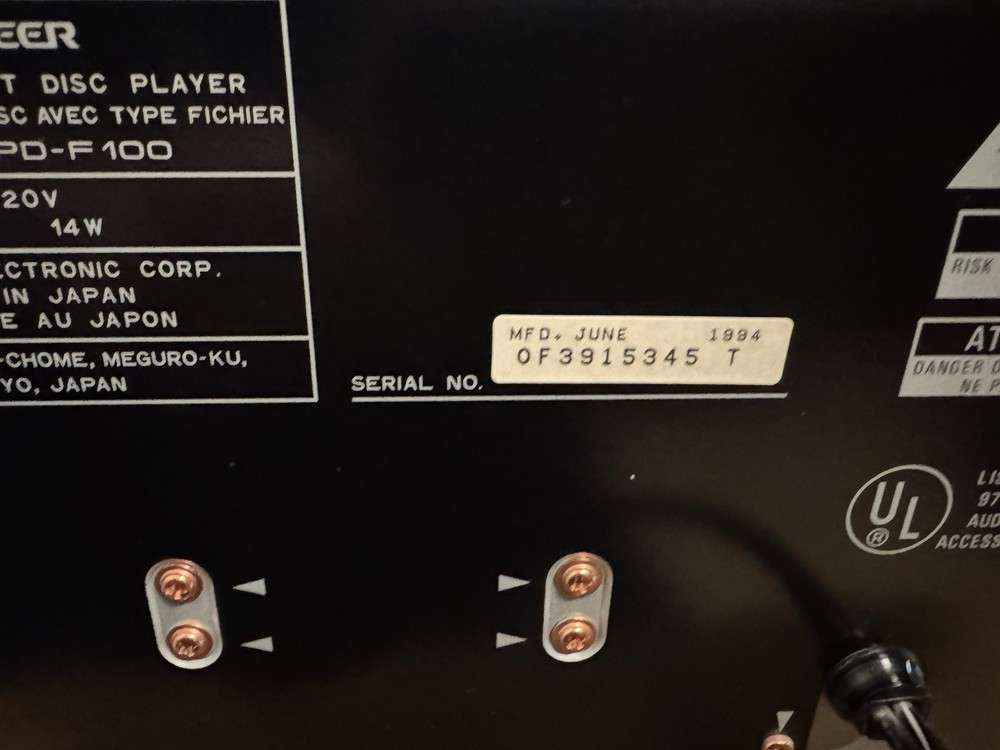 Pioneer PD-F100 CD File Type CD Player 100 CD Capacity