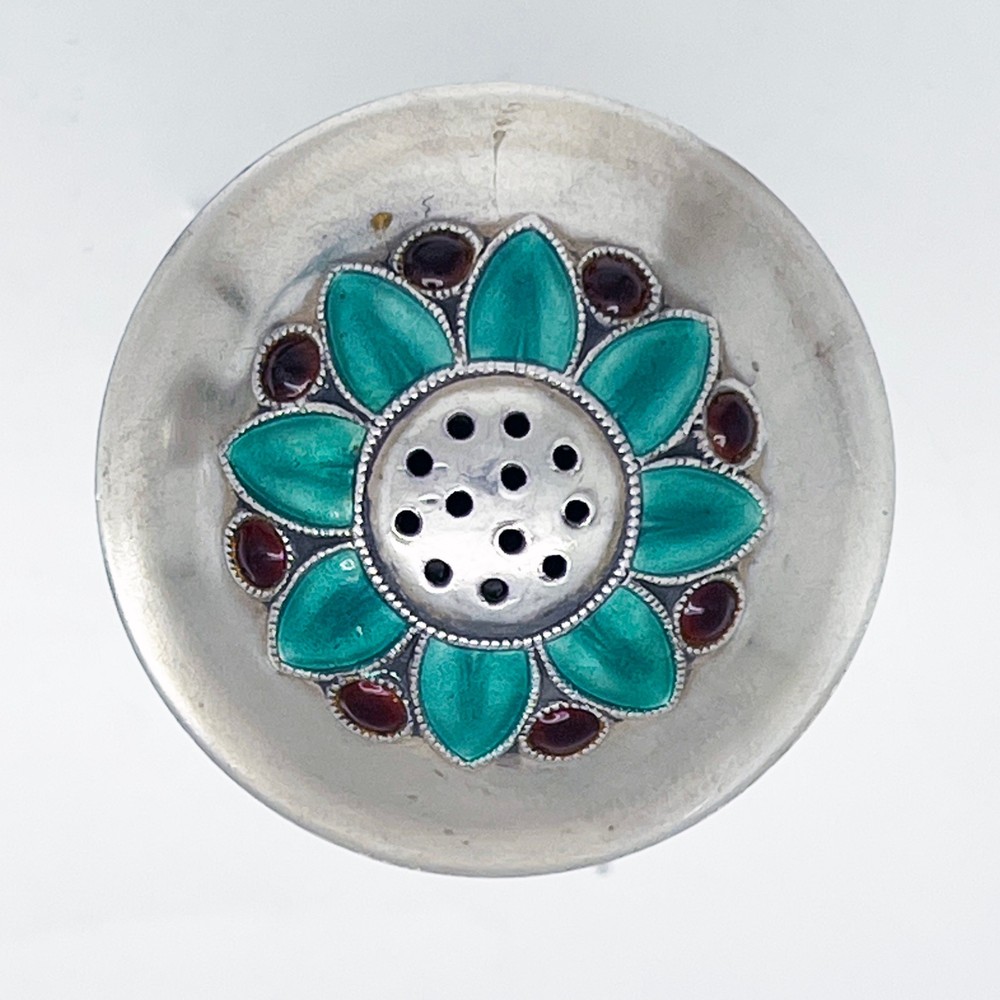 Russian Vintage Silver Enamel Set