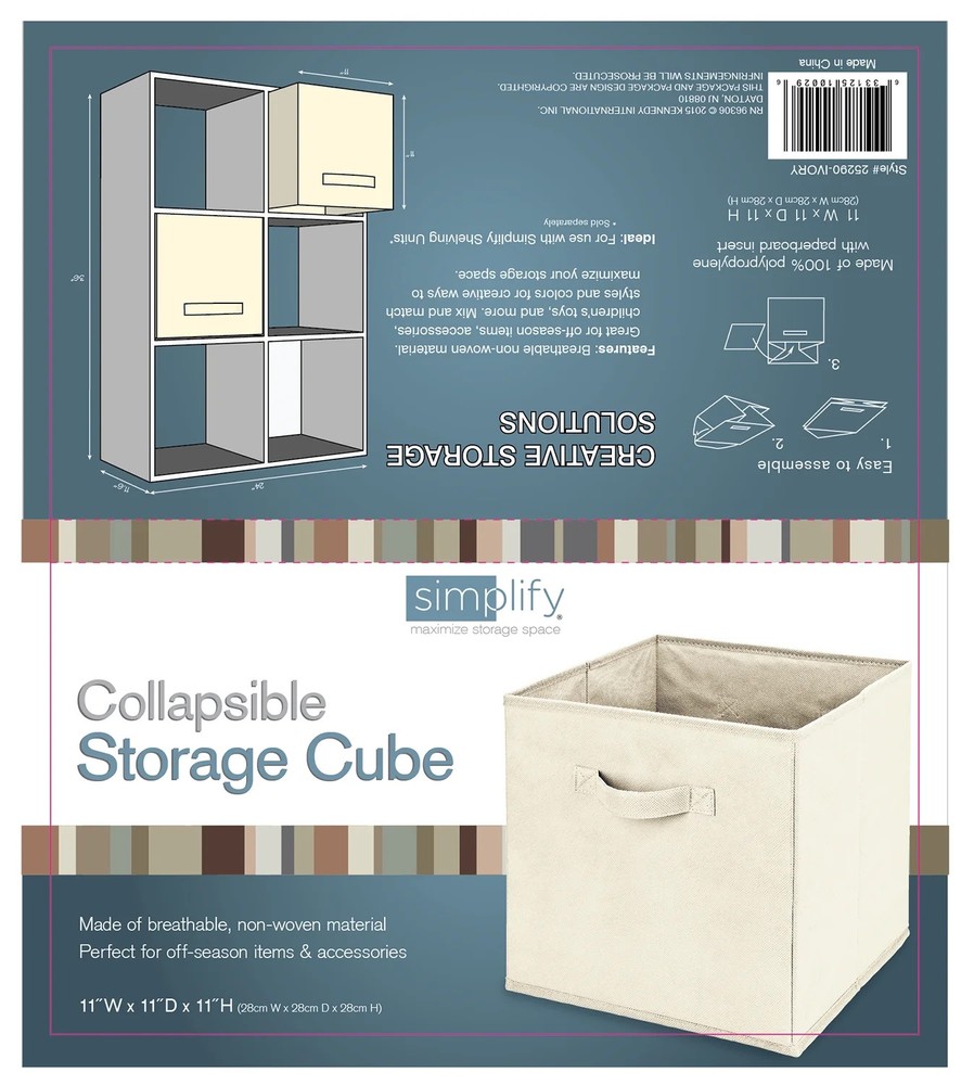 Simplify Collapsible Fabric Storage Box in Ivory