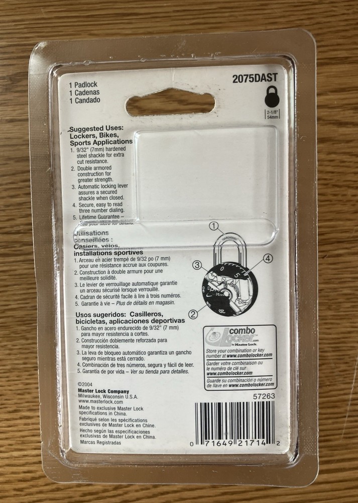 Master Lock Sphero by Master Smooth Spin Combination Lock Padlock 2075DAST NEW