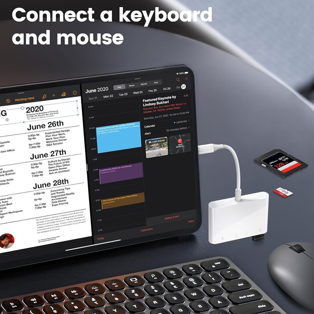Type-C Multi-Card Reader Adapter:USB SD/TF to USB-C for iPhone 16/15/iPad/Mac/PC