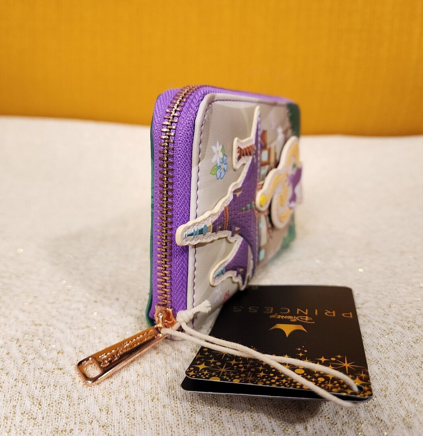 Loungefly Disney Tangled Rapunzel Swinging From Tower Zip Around Wallet NEW