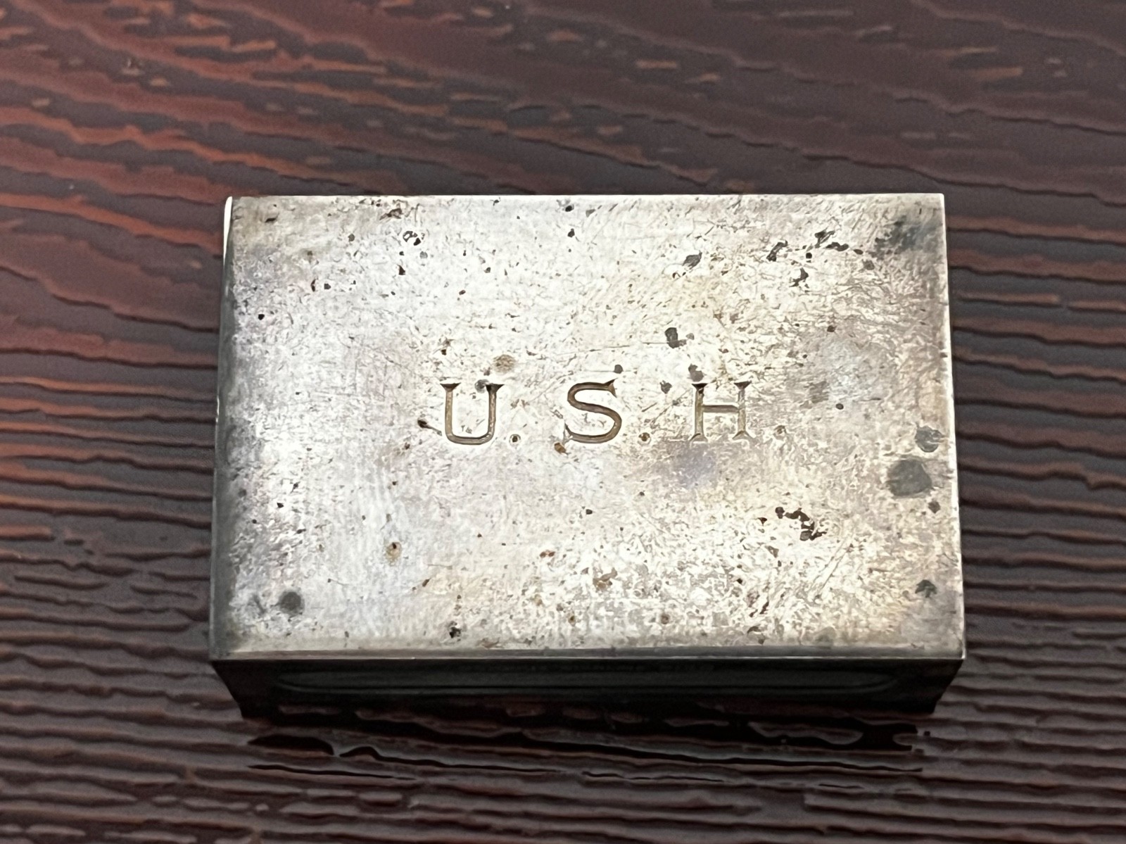 ANTIQUE GORHAM STERLING 5130 MATCH BOX HOLDER With Box & Matches -Has Monogram