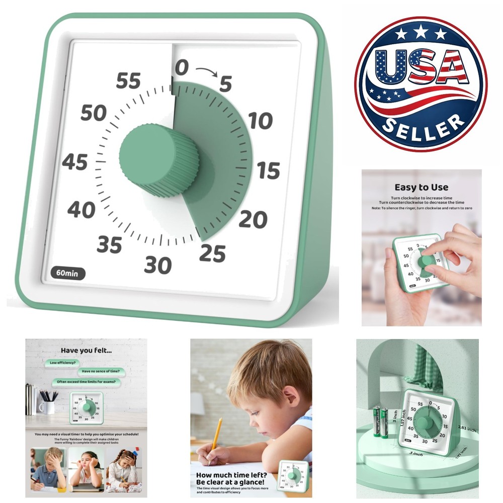 Versatile 60-Minute Visual Timer for Kids - Perfect for Home, School & More