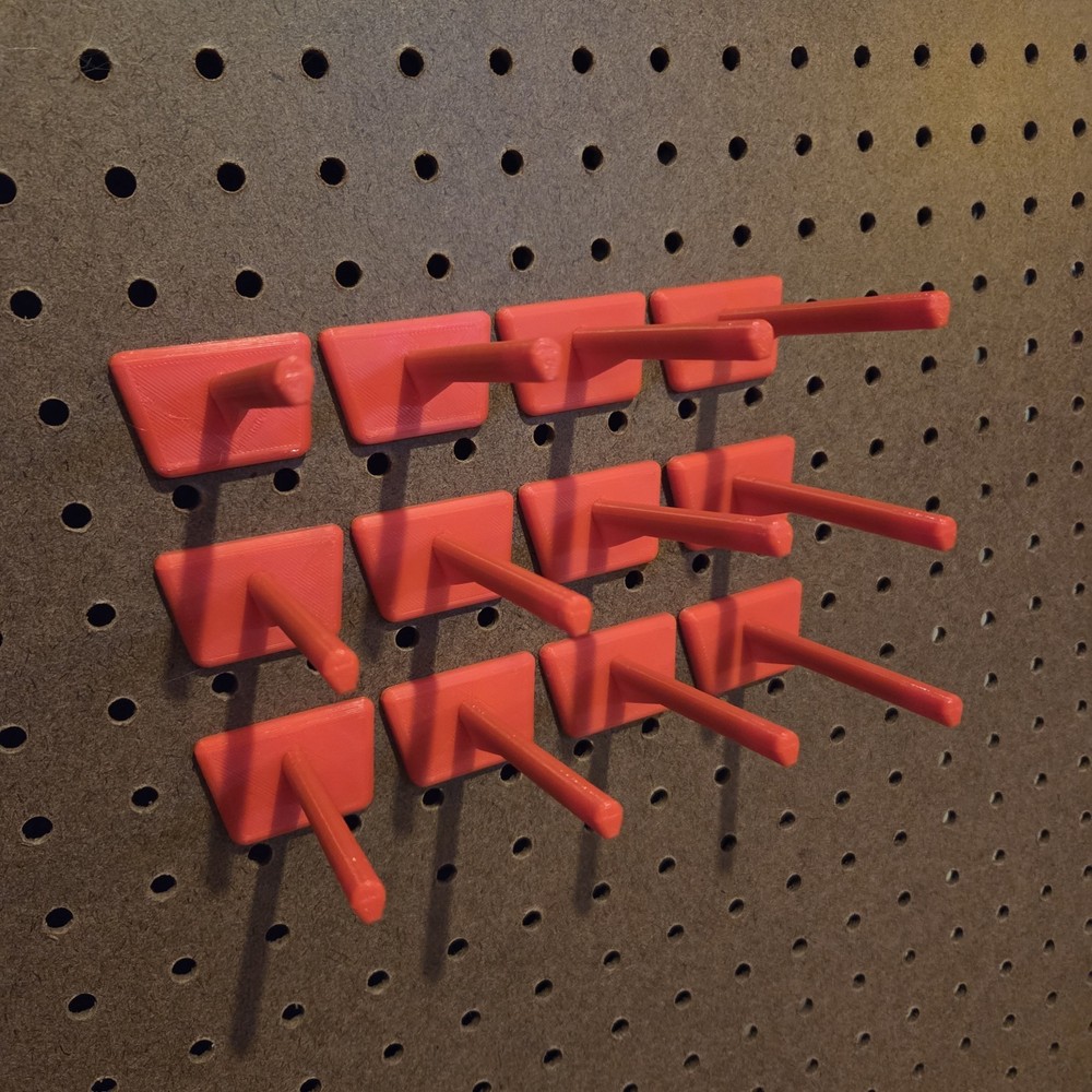 Peg Board Hooks Red Straight LRG Hook x12 NUPEG