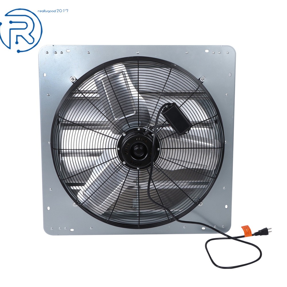24" Wall Mounted Exhaust Fan Automatic Shutter Variable Speed Vent Fan For Attic
