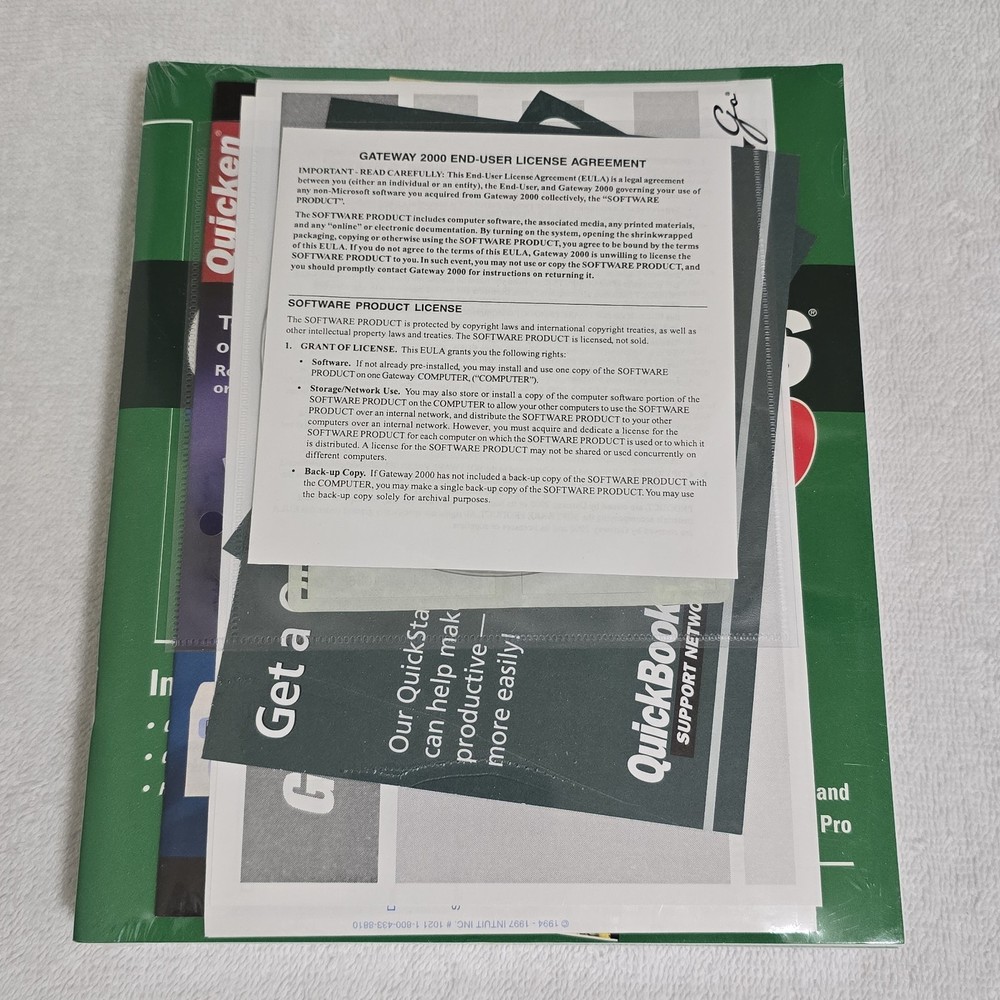 VTG QuickBooks 2000 Intuit Gateway 2000 Sealed User Guide + Software CD NOS READ