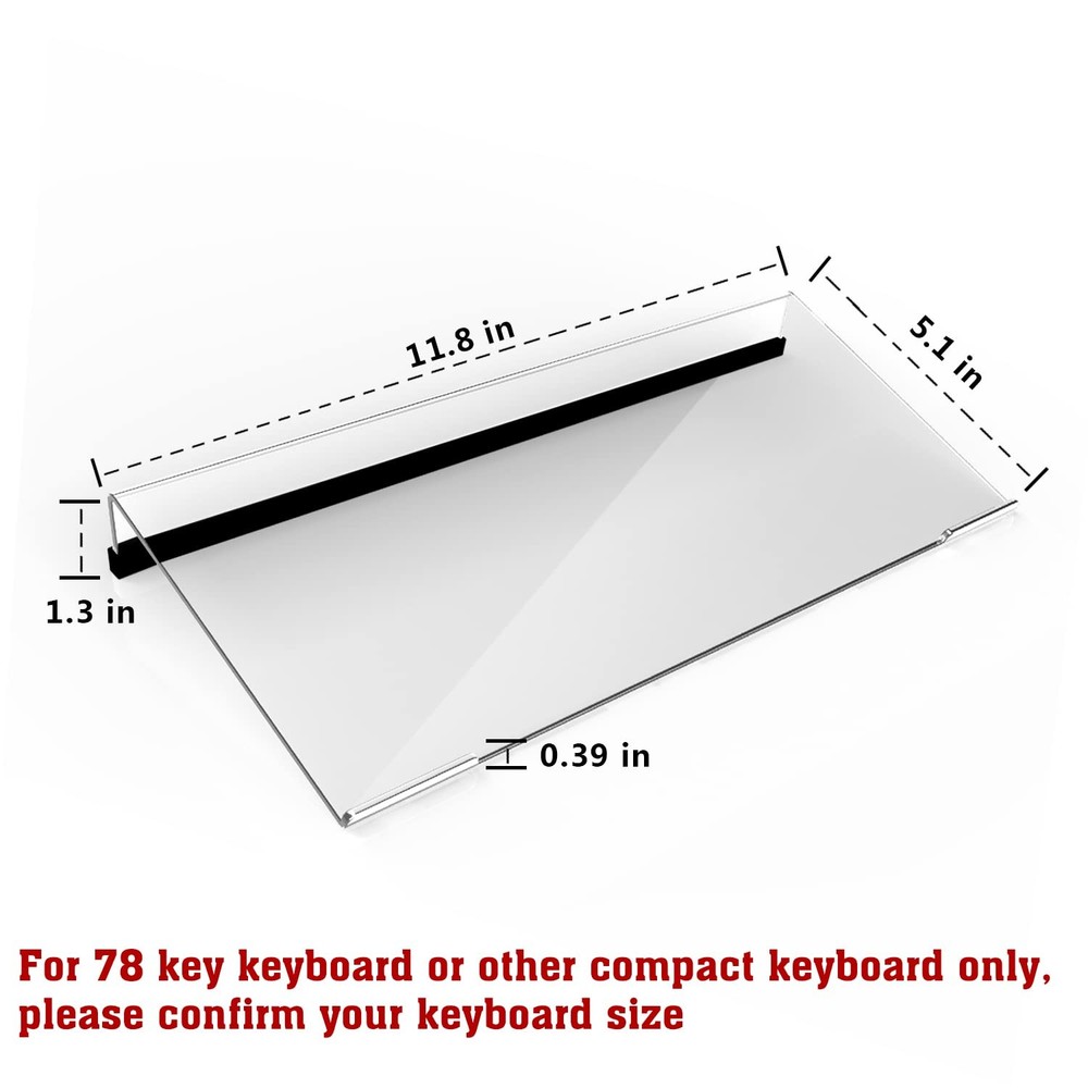 KOTEMON Mini Computer Keyboard Stand-11.8'' x 5.1''-Small Clear