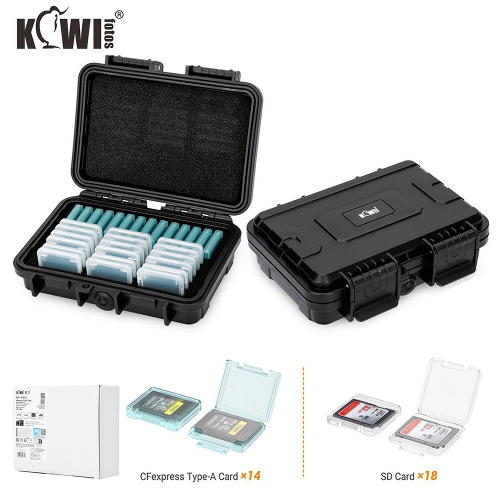 32x Memory Card Case & Separate Holder for 18 SD SDHC SDXC & 14 CFexpress Type-A
