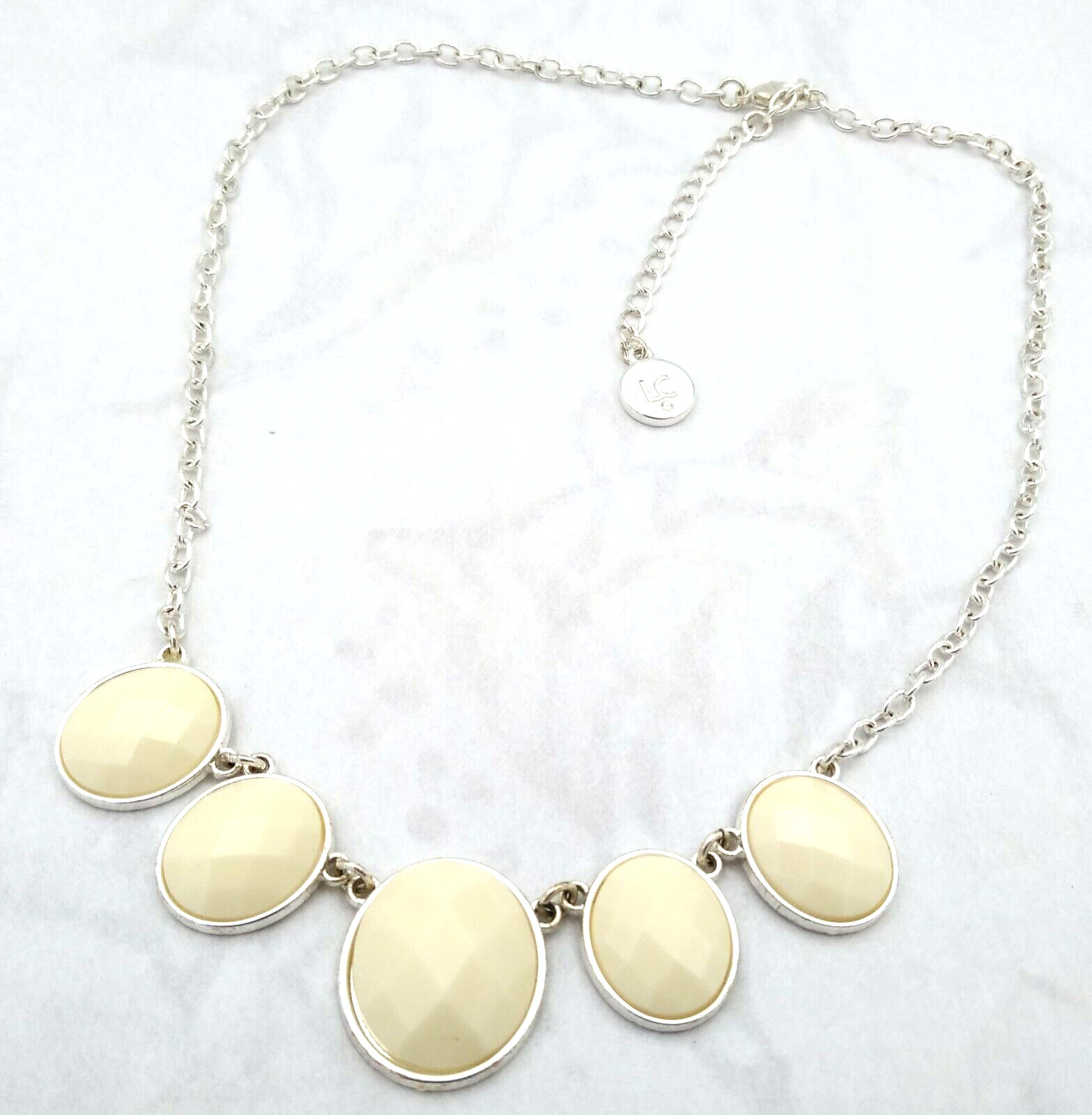 Liz Claiborne~~Beautiful~~Silver Tone 15-18" Choker-Style Necklace~~Lemon Drops