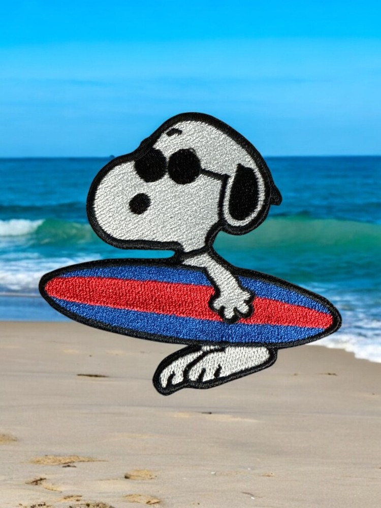 SNOOPY WITH SURFBOARD, Multi Sizes and backing choices