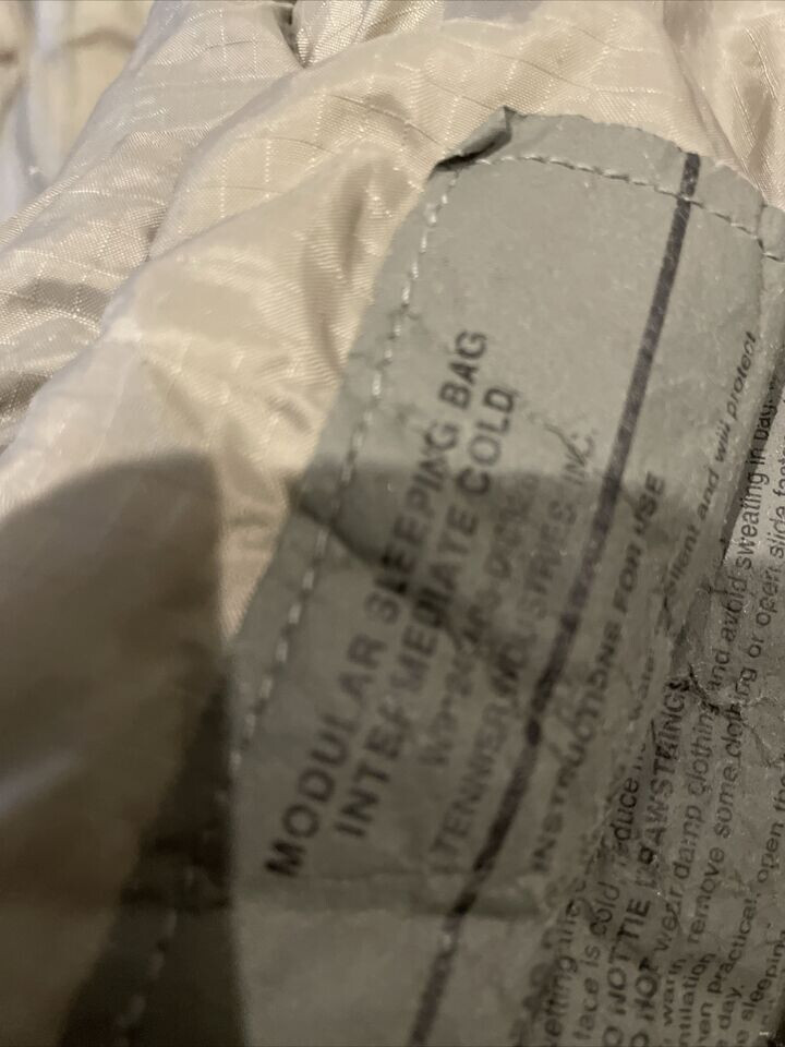 USGI Improved Modular Sleep System IMSS Intermediate Sleeping Bag Urban Gray EXC