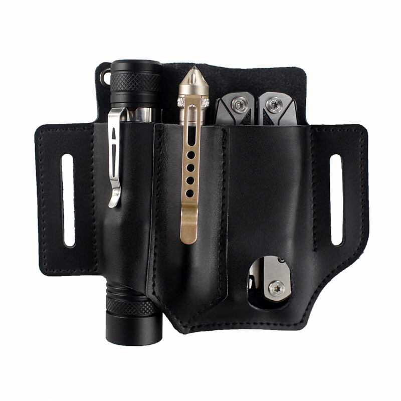 Leather Belt Tool Pouch EDC Storage Bag Flashlight Pouch