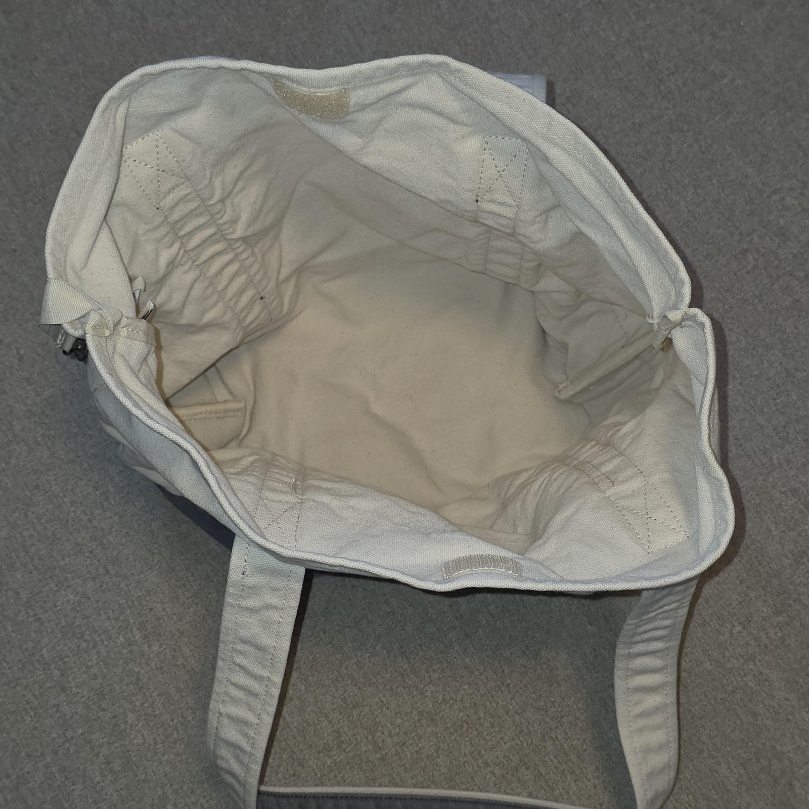 Disney Walt Disney World Mickey Mouse Large Beige Canvas Logo Tote Shoulder Bag