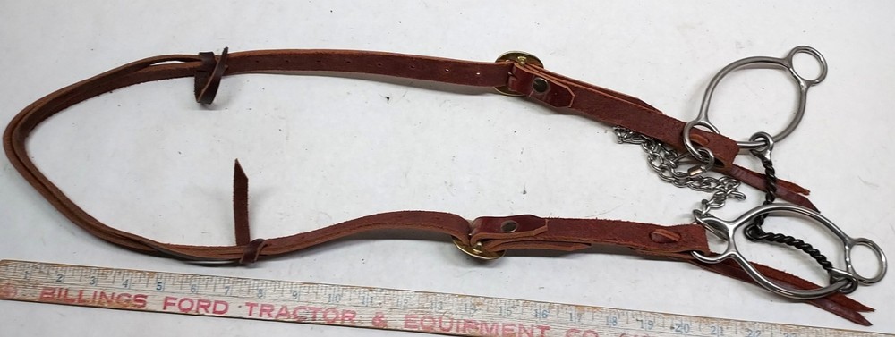 Twisted Snaffle Horse Bit 5" Port W/ Headstall  - 1014255