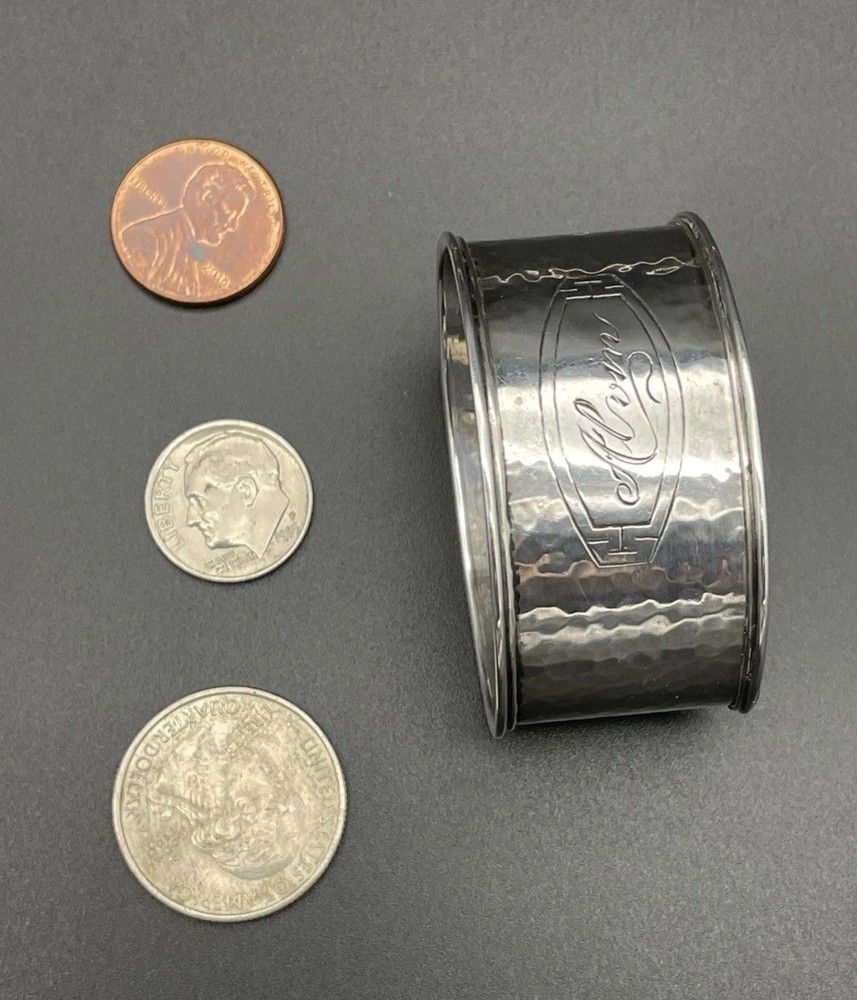 Sterling Silver Napkin Ring Engraved Name “Alvin” Webster