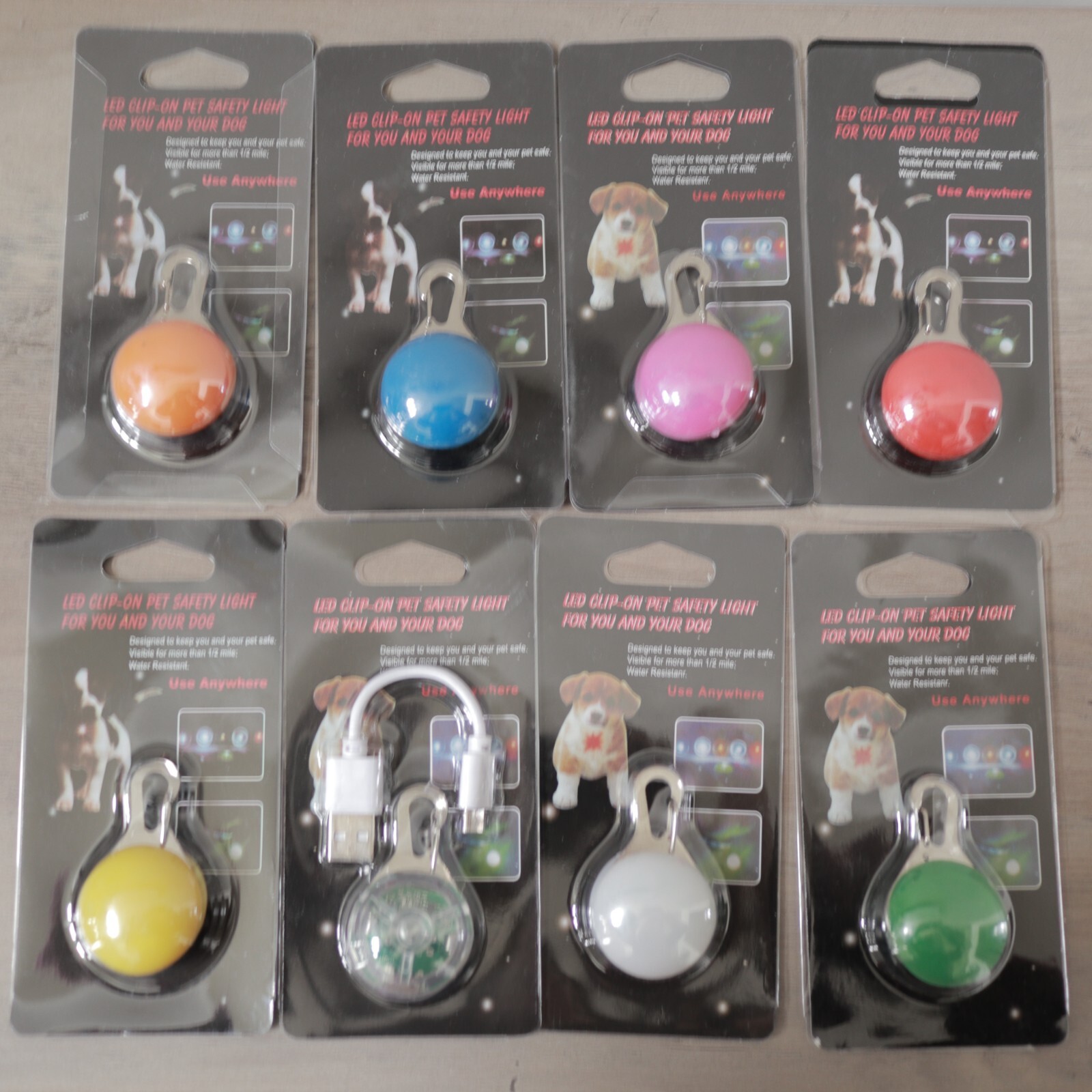 LED CLIP ON SAFETY LIGHT CAT DOG COLLAR PENDANT KEY CHAIN GLOW, FLASH, JOGGERS