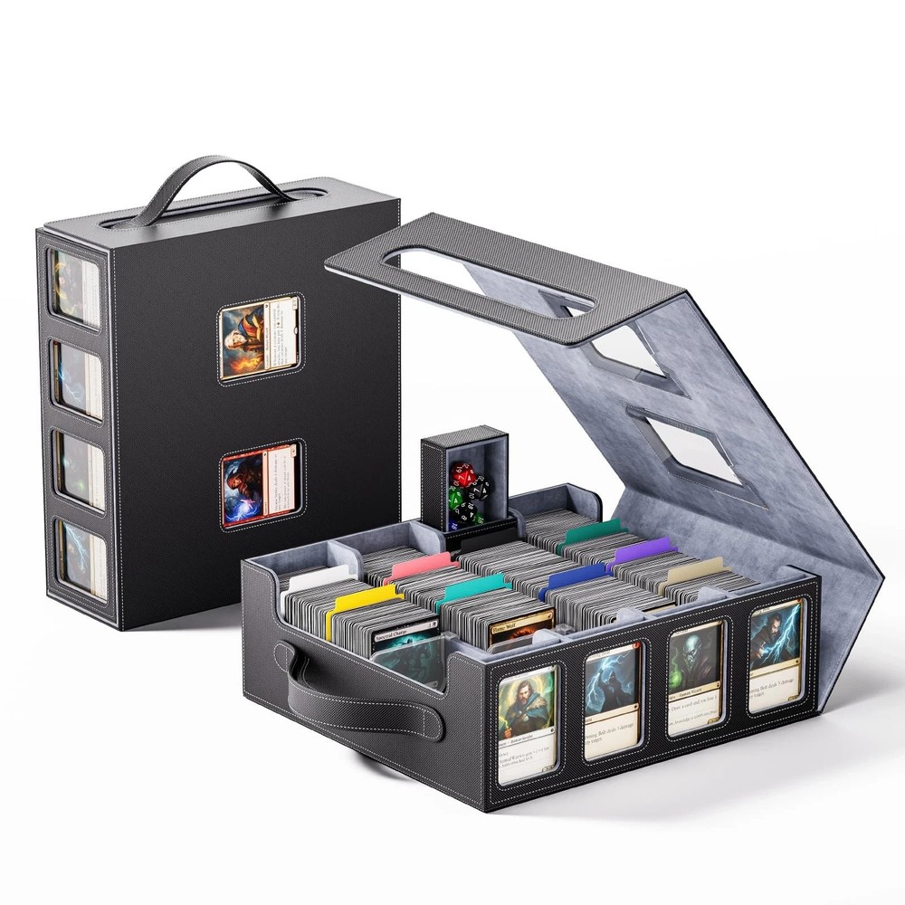 Trading Card Storage Box 3500+ Magnetic MTG Deck with Handle Commander