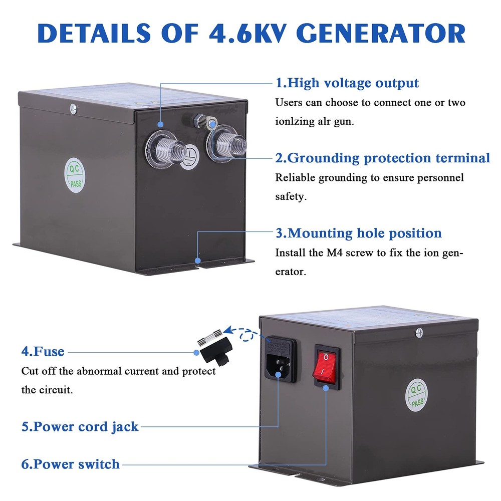 Anti Static 4.6KV Ionizing for Industrial Electrostatic Elimination (110V)