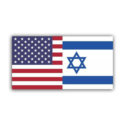 Half American Half Israeli Flag Sticker Decal