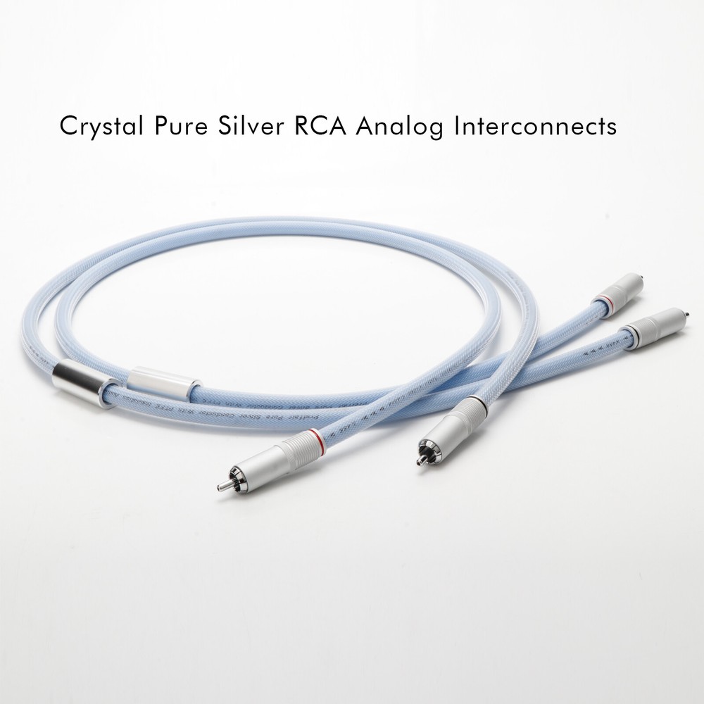 Pair Pure Sterling Silver RCA Cable Hi-end RCA Connector Audio Interconnect Wire