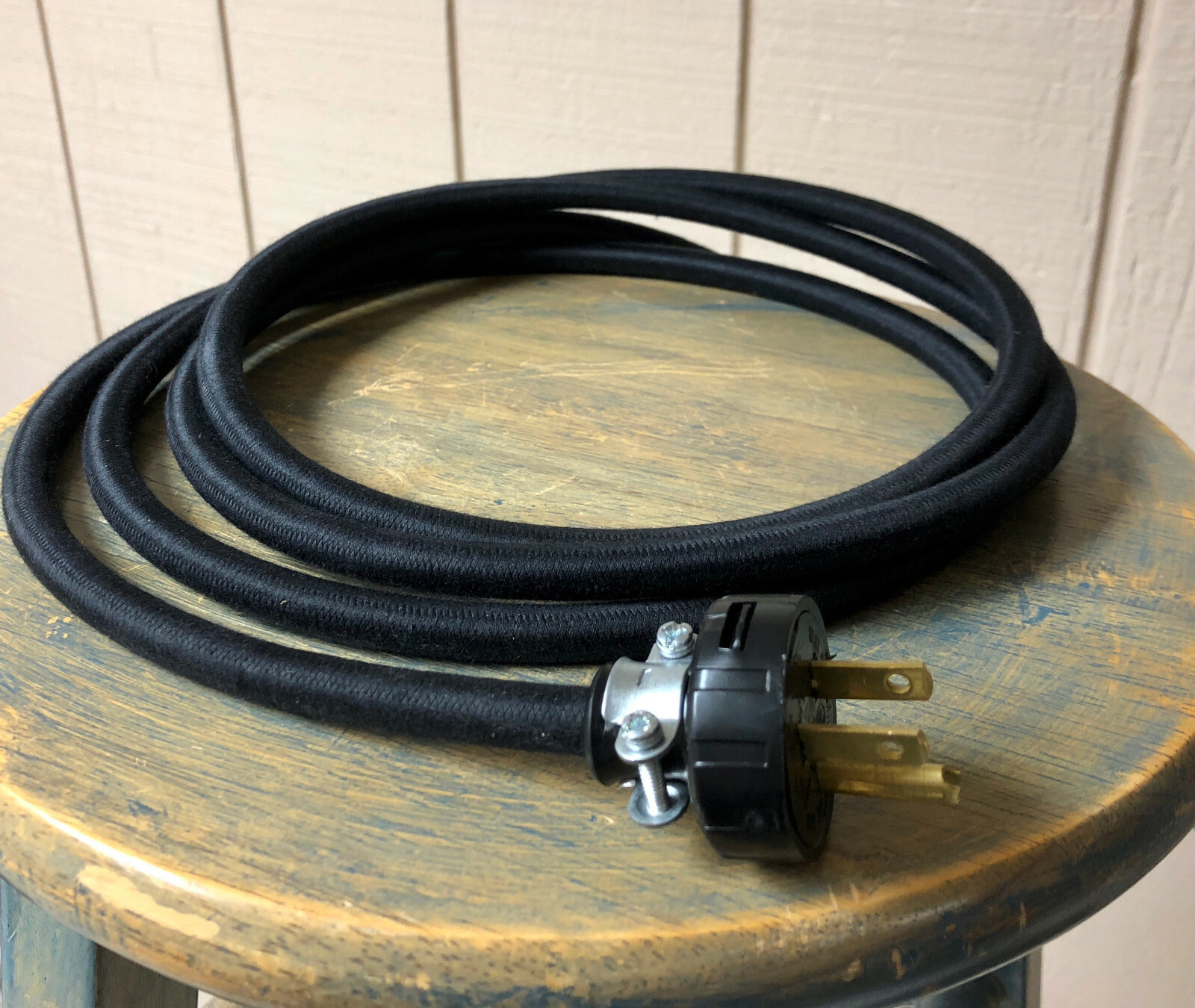 14 Gauge Cloth Covered 3-Wire Cord, Black Color- Electrical Power Cable Per Foot